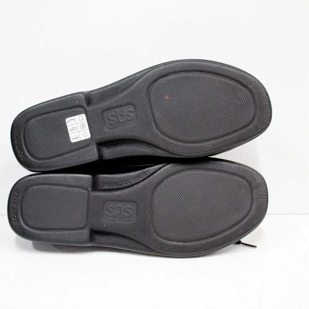 SAS Take Time Moccasin Shoe Women's Size 9.5 Black Leather Casual Comfort